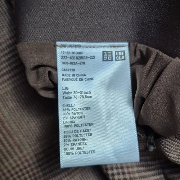 Uniqlo Side Button Checked Wrap Midi Skirt In Brown Size Large! NWT! - Picture 10 of 14